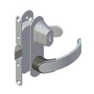 Offshore Entry Door Latch, Mortise Mount, Right Hand Out, Key Locking, 32 - 37mm (1.25 - 1.50 in) Door Thickness, Chrome Plated