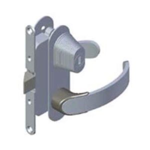 Offshore Entry Door Latch, Mortise Mount, Left Hand Out, Key Locking, 22 - 27mm (.88 - 1.06 in) Door Thickness, Aluminum - Image 1
