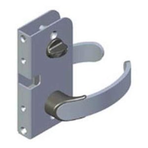 Offshore Entry Door Latch, Curved, Right Swing, Privacy Knob, 19mm (.75 in) Door Thickness, Aluminum - Image 1