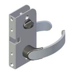 Offshore Entry Door Latch, Curved, Right Swing, Privacy Knob, 25.4mm (1.00 in) Door Thickness, Chrome Plated - Image 1