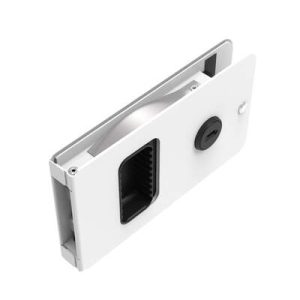 Flush Entry Door Latch, Key Locking, Standard Design, Fits 12.7 (.50 in) Door Thickness, Aluminum, White Powder Coated