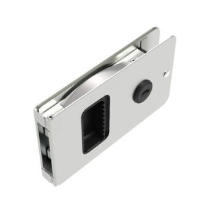 Flush Entry Door Latch, Key Locking, Standard Design, Fits 12.7 (.50 in) Door Thickness, Aluminum, Natural