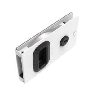Flush Entry Door Latch, Key Locking, Weather Proof Design, Fits 12.7 (.50 in) Door Thickness, Aluminum, White Powder Coated