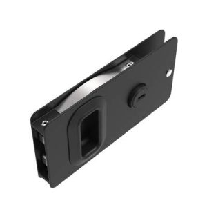 Flush Entry Door Latch, Key Locking, Weather Proof Design, Fits 12.7 (.50 in) Door Thickness, Aluminum, Black Anodized