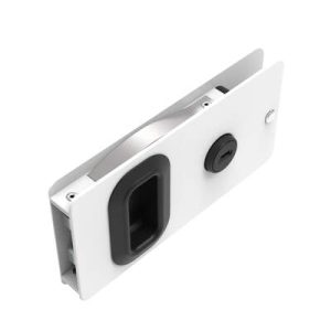 Flush Entry Door Latch, Key Locking, Weather Proof Design, Fits 12.7 (.50 in) Door Thickness, Aluminum, White Powder Coated