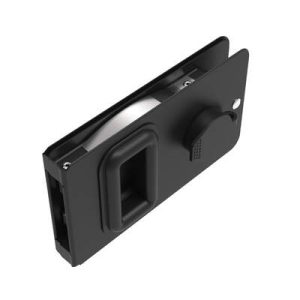 Flush Entry Door Latch, Key Locking, Sealed Design, Fits 12.7 (.50 in) Door Thickness, Aluminum, Black Anodized