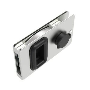 Flush Entry Door Latch, Key Locking, Sealed Design, Fits 12.7 (.50 in) Door Thickness, Aluminum, Natural
