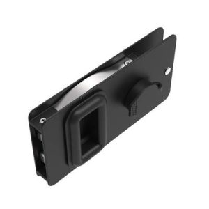 Flush Entry Door Latch, Key Locking, Sealed Design, Fits 12.7 (.50 in) Door Thickness, Aluminum, Black Anodized