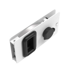 Flush Entry Door Latch, Key Locking, Sealed Design, Fits 12.7 (.50 in) Door Thickness, Aluminum, White Powder Coated