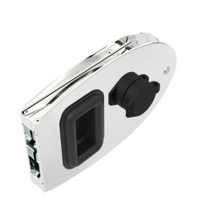 Flush Entry Door Latch, Oval, Key Locking, Sealed Design, Fits 12.7 (.50 in) Door Thickness, Stainless Steel, Polished - Image 1