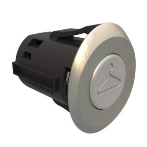 Point Coat Hook, Snap-in, Oval Perpendicular Brushed Nickel Flange, Satin Hook