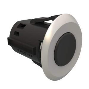 Point Coat Hook, Snap-in, Oval Perpendicular Chrome Flange, Black Hook - Image 1