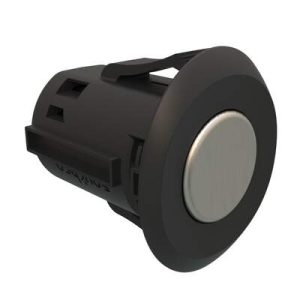 Point Coat Hook, Snap-in, Oval Perpendicular Black Flange, Brushed Nickel Hook