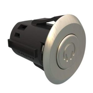 Point Coat Hook, Snap-in, Oval Perpendicular Brushed Nickel Flange, Brushed Nickel Hook - Image 1