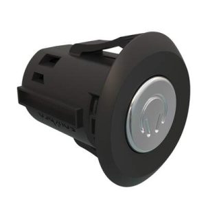 Point Coat Hook, Snap-in, Oval Perpendicular Black Flange, Satin Hook - Image 1