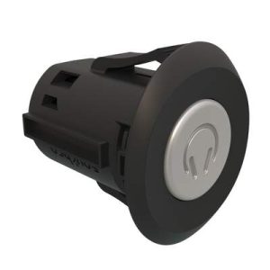 Point Coat Hook, Snap-in, Oval Perpendicular Black Flange, Satin Hook - Image 1