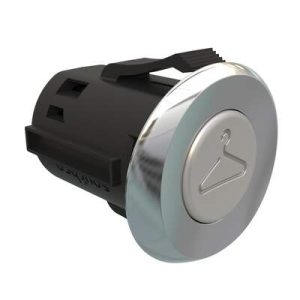 Point Coat Hook, Snap-in, Oval In-line Chrome Flange, Satin Hook - Image 1