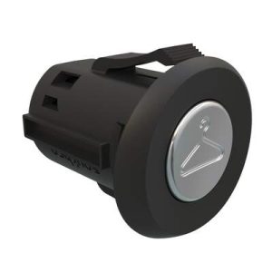 Point Coat Hook, Snap-in, Oval In-line Black Flange, Satin Hook