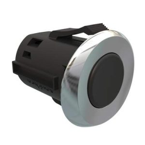 Point Coat Hook, Snap-in, Oval In-line Chrome Flange, Black Hook