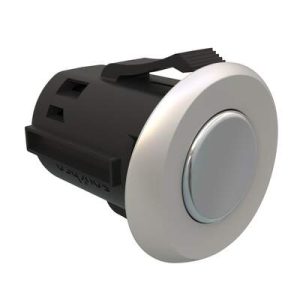 Point Coat Hook, Snap-in, Oval In-line Satin Flange, Black Hook - Image 1