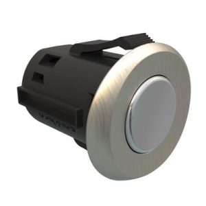 Point Coat Hook, Snap-in, Oval In-line Brushed Nickel Flange, Black Hook