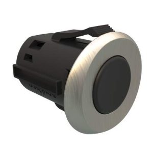 Point Coat Hook, Snap-in, Oval In-line Brushed Nickel Flange, Black Hook