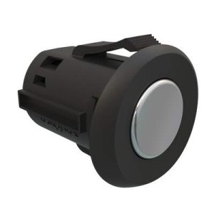 Point Coat Hook, Snap-in, Oval In-line Black Flange, Satin Hook