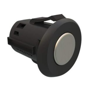 Point Coat Hook, Snap-in, Oval In-line Black Flange, Brushed Nickel Hook