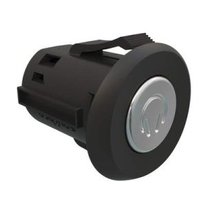 Point Coat Hook, Snap-in, Oval In-line Black Flange, Satin Hook