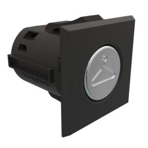 Point Coat Hook, Snap-in, Square Black Flange, Chrome Hook