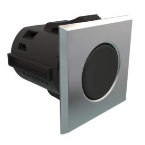 Point Coat Hook, Snap-in, Square Chrome Flange, Black Hook - Image 1