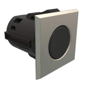 Point Coat Hook, Snap-in, Square Brushed Nickel Flange, Black Hook