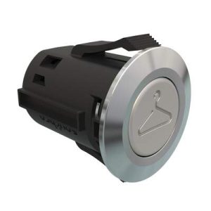 Point Coat Hook, Snap-in, Round Chrome Flange, Satin Hook