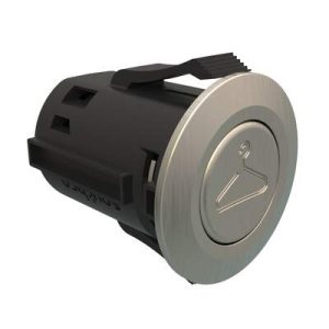 Point Coat Hook, Snap-in, Round Brushed Nickel Flange, Brushed Nickel Hook - Image 1