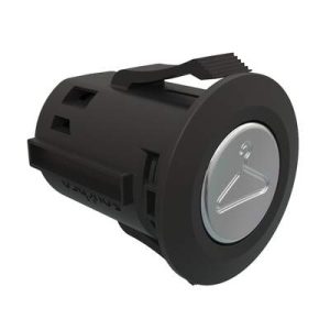 Point Coat Hook, Snap-in, Round Black Flange, Brushed Nickel Hook - Image 1