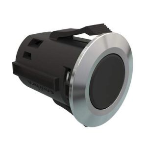 Point Coat Hook, Snap-in, Round Chrome Flange, Black Hook - Image 1