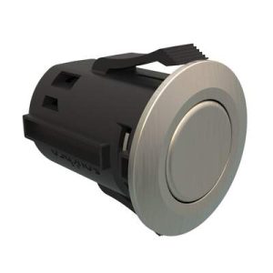 Point Coat Hook, Snap-in, Round Brushed Nickel Flange, Brushed Nickel Hook - Image 1