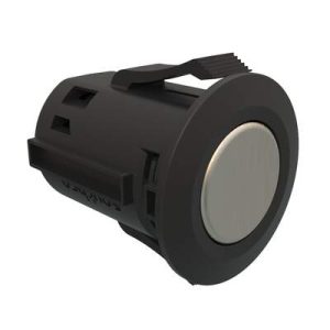 Point Coat Hook, Snap-in, Round Black Flange, Brushed Nickel Hook - Image 1