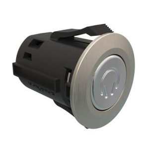 Point Coat Hook, Snap-in, Round Brushed Nickel Flange, Brushed Nickel Hook - Image 1