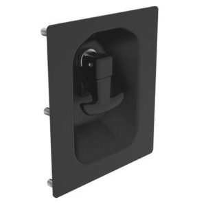 Compression Latch, Lift & Turn, Large cup, No Restriction, Non-locking, Steel, Powder Coat, Black