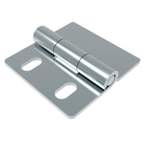 Surface Mount Hinge, 102 mm size, with Mounting Holes, Steel, Blue Zinc Plating - Image 1