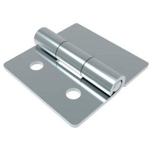 Surface Mount Hinge, 102 mm size, with Mounting Holes, Steel, Blue Zinc Plating - Image 1