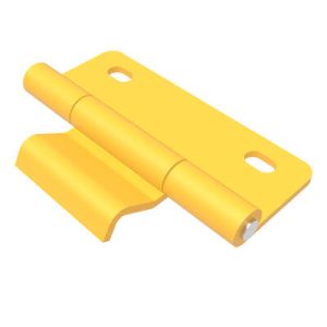Surface Mount Hinge, 120 mm size, with Mounting Holes, Steel, Yellow Powder coated - Image 1