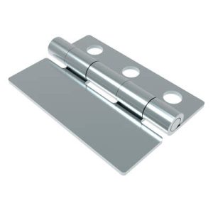 Surface Mount Hinge, 105 mm size, with Mounting Holes, Steel, Blue Zinc Plating - Image 1