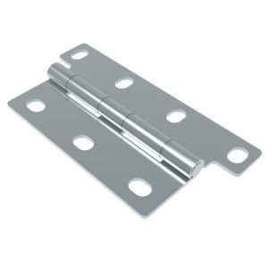 Surface Mount Hinge, 130 mm size, with Mounting Holes, Steel, Blue Zinc Plating - Image 1