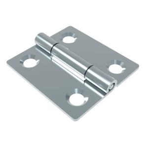 Surface Mount Hinge, 38 mm size, with Mounting Holes, Steel, Blue Zinc Plating - Image 1