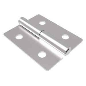 Surface Mount Hinge, 60 mm size, with Mounting Holes, Stainless Steel, Electro polished