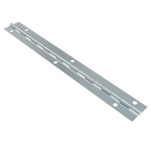 Piano Hinge, 229 mm size, with Mounting Holes, Steel, Blue Zinc Plated - Image 1