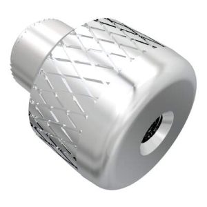 Captive Nut, 4-40 Thread, Thru Hole, Steel Ferrule, Aluminum Knob, Bright