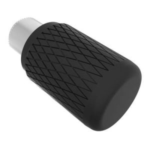 Captive Nut, 6-32 Thread, Blind Hole, Steel Ferrule, Aluminum Knob, Black